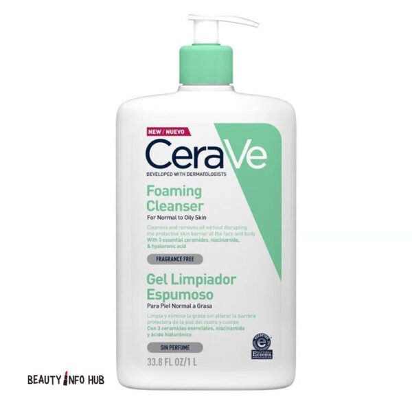 CeraVe Foaming Cleanser with Pump for Normal to Oily Skin 1L (33.8oz)